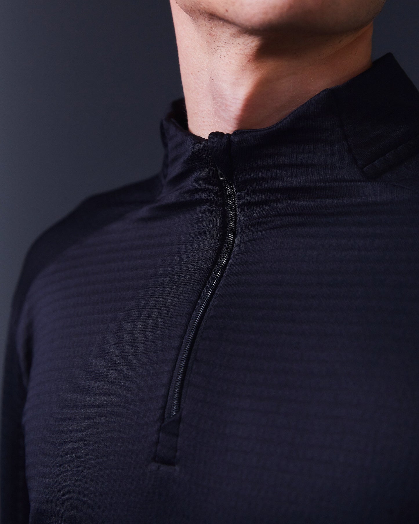 SUDU SRZ 01 Run Zip Mid-Layer - Black Beauty / Aquarius Long Sleeve Shirt