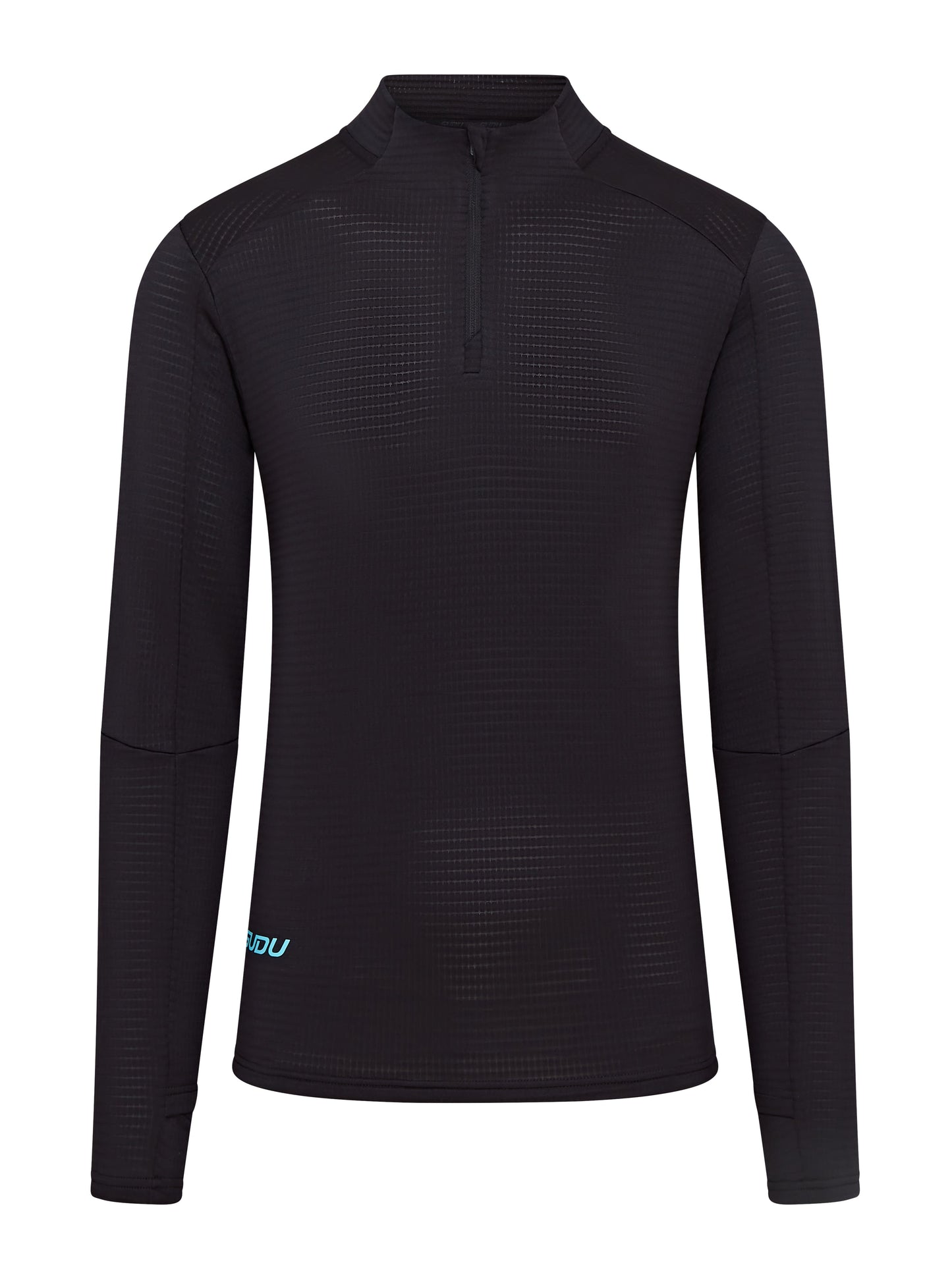 SUDU SRZ 01 Run Zip Mid-Layer - Black/Light Blue XS Long Sleeve Shirt