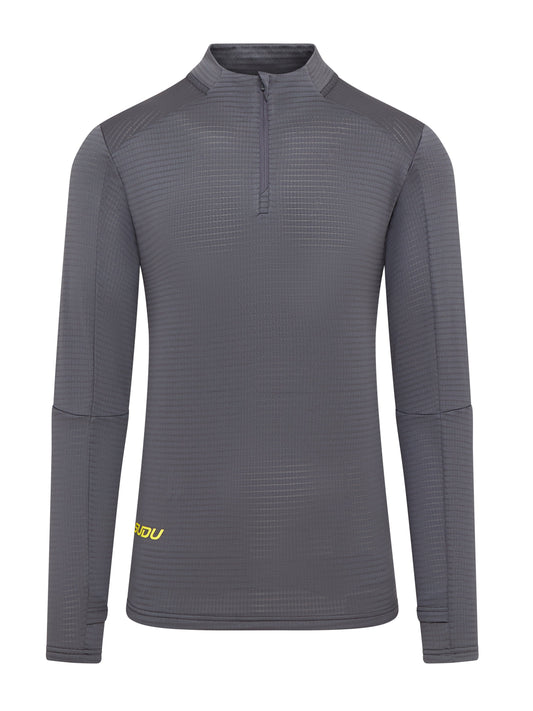 SUDU SRZ 01 Run Zip Mid-Layer - Grey/Yellow XS Long Sleeve Shirt