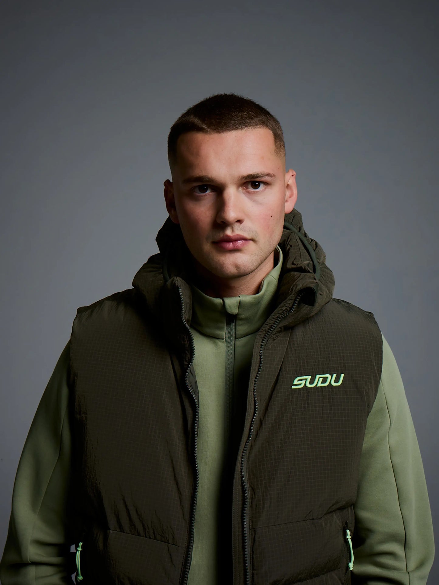 SUDU SUDU Lifestyle Padded Gilet - Dark Khaki Gilet